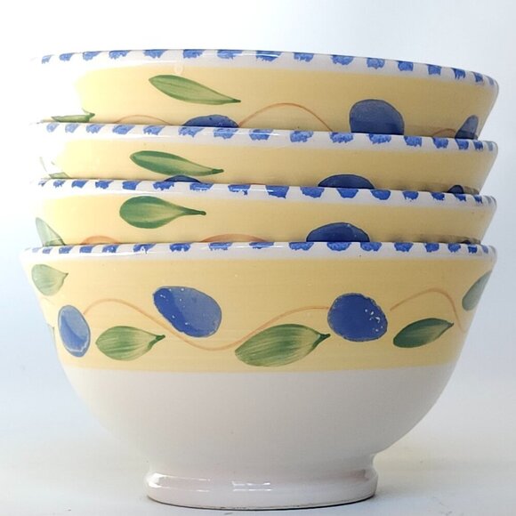 PIER 1 PALERMO Bowls Lot of 4 Cereal Bowls Soup Bowls Serveware Hand Painted - Picture 1 of 9